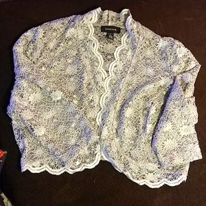 Bolero/Silver/Sequins/L/Scalloped Edge